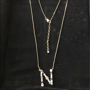 Multi stone initial necklace